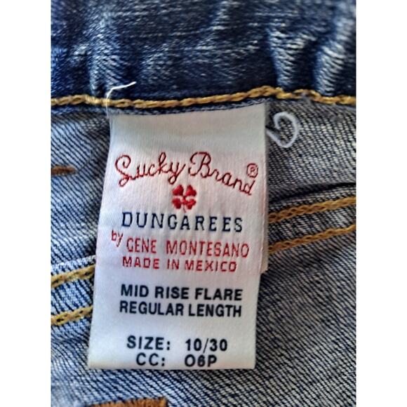 Lucky Brand Dungarees Jeans Mid Rise Flare Denim Women Jeans 10 Reg Wash - Picture 1 of 4